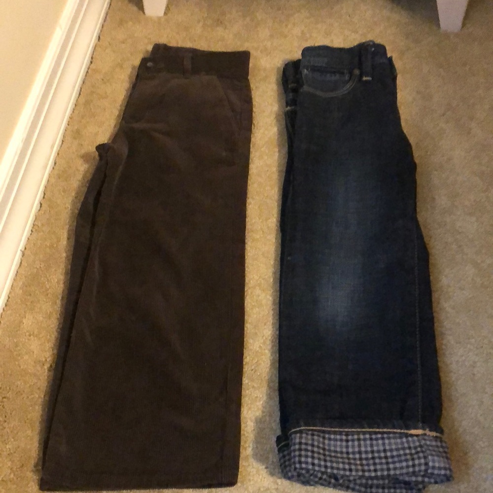 2 pair of boy pants. Janie and Jack coudory and gap jeans size 4